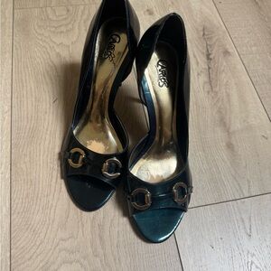 Black Peep Toe Heels